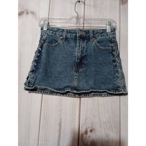 Pacsun Skirt Ladies 23‎ Denim Mini Lace up